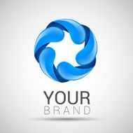 Abstract twisted water drops logo template corporate identity