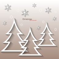 Abstract White Christmas Tree Flat Design
