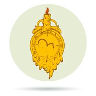 Yellow wax clock icon