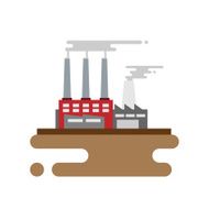 Concept of industrial factory buildings flat design style N2