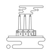 Concept of industrial factory buildings flat design style N3