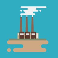 Concept of industrial factory buildings flat design style N6
