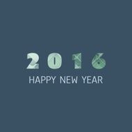 New Year Card Cover or Background Design Template - 2016