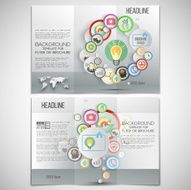 Vector set of tri-fold brochure design template on both N22
