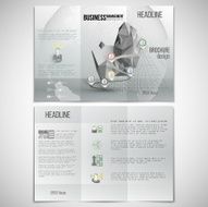 Vector set of tri-fold brochure design template on both N23