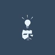 Creativity symbol concept Business vector background Man with lightbulb sketch