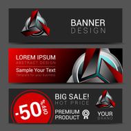 Banner design red robot technology turquoise black