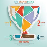 Trophy puzzle info graphic design clean vector