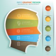 Head info graphic design clean vector