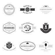 Retro Logotypes vector set N5