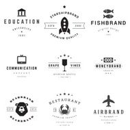 Retro Logotypes vector set N6