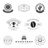 Retro Logotypes vector set N7