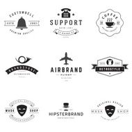 Retro Logotypes vector set N8