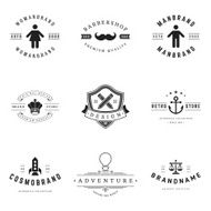 Retro Logotypes vector set N9