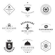 Retro Logotypes vector set N10
