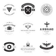 Retro Logotypes vector set N11