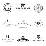 Retro Logotypes vector set N13