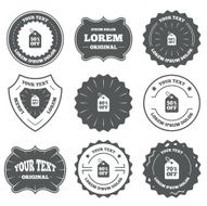 Sale price tag icons Discount symbols N9