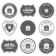 Sale gift box tag icons Discount symbols N7