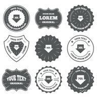Sale arrow tag icons Discount symbols N6