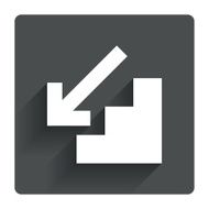 Downstairs icon Down arrow sign