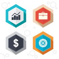 Business signs Graph chart and case icons N3