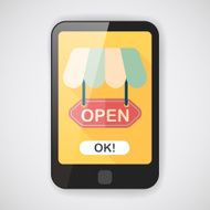 shopping store sign flat icon with long shadow eps10 N13