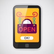 shopping store sign flat icon with long shadow eps10 N22
