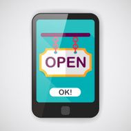 shopping store sign flat icon with long shadow eps10 N26
