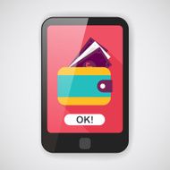 wallet flat icon with long shadow eps10 N7