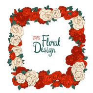 Vintage floral vector frame N5