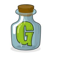 G in bottle for scientific research letter magical vessel