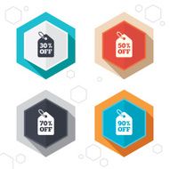 Sale price tag icons Discount symbols N14