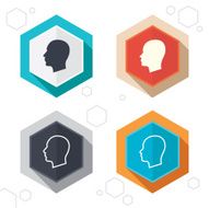Head icons Male and female human symbols N7