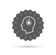 Head with drop sign icon Male human head N2