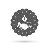 Dollar handshake sign icon Successful business