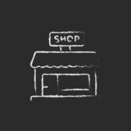 Shop store icon drawn in chalk