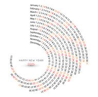 New year 2015 calendar spiral illustration