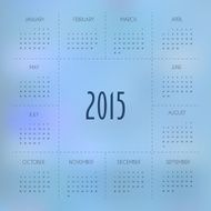 Calendar for 2015 year