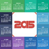 Colorful 2015 calendar