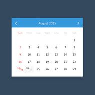 Calendar page for August 2015