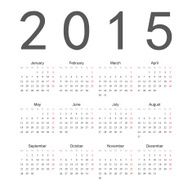 Simple european 2015 year vector calendar N2