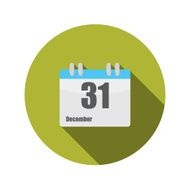Flat Design Concept Calendar Vector Illustration With Long Shado