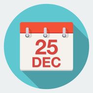 Vector Christmas Day Calendar Icon