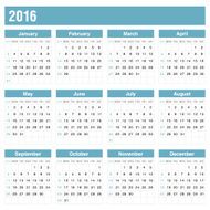 Calender 2016 In Blue Color - VECTOR