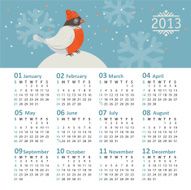 Vector calendar 2013 with cover illustration