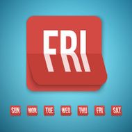 Realistic Vector Calendar Icon made in Trendy Flat Style N2
