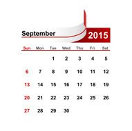 Vector simple calendar 2015 year september month