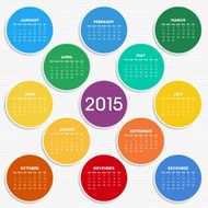 Calendar 2015 in seasonal colors