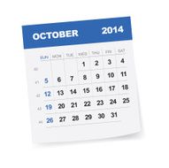 October 2014 Calendar - Illustration